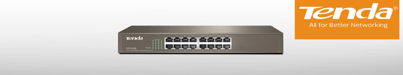 Switch Tenda 16 Portas 10/100Mbps Ethernet - TEF1016D